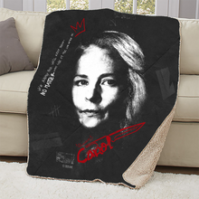 Load image into Gallery viewer, The Walking Dead Carol Graffiti Sherpa Blanket