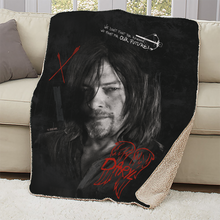 Load image into Gallery viewer, The Walking Dead Daryl Graffiti Sherpa Blanket