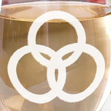Load image into Gallery viewer, The Walking Dead: World Beyond Three Circle Entity Laser Engraved Stemless Wine Glass