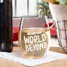 Load image into Gallery viewer, The Walking Dead: World Beyond Season 1 Logo Laser Engraved Stemless Wine Glass
