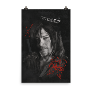 The Walking Dead Daryl Graffiti Premium Satin Poster