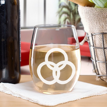 Load image into Gallery viewer, The Walking Dead: World Beyond Three Circle Entity Laser Engraved Stemless Wine Glass
