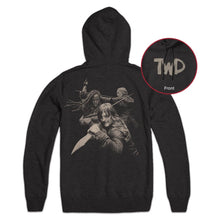Load image into Gallery viewer, Daryl, Michonne, and Carol Duotone Hoodie with TWD Logo
