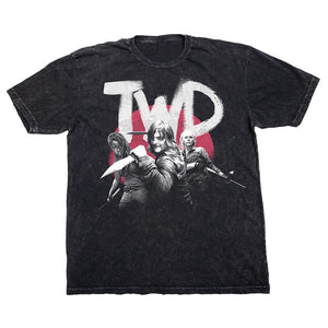 Season 10 Daryl, Michonne, and Carol Black Tee with TWD Logo